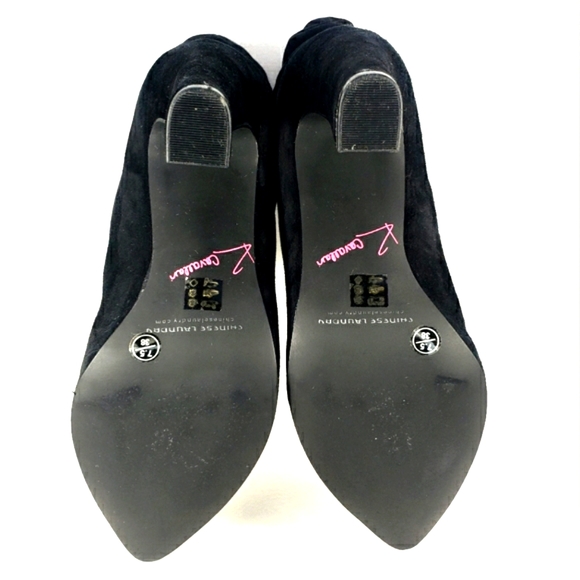 Kristin Cavallari Chinese Laundry Black Suede, Pull On Bootie Women's Size 7.5M - Picture 10 of 12